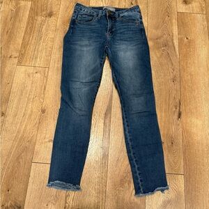 Wit & Wisdom Dark Blue Jeans w/ Distressed Hem